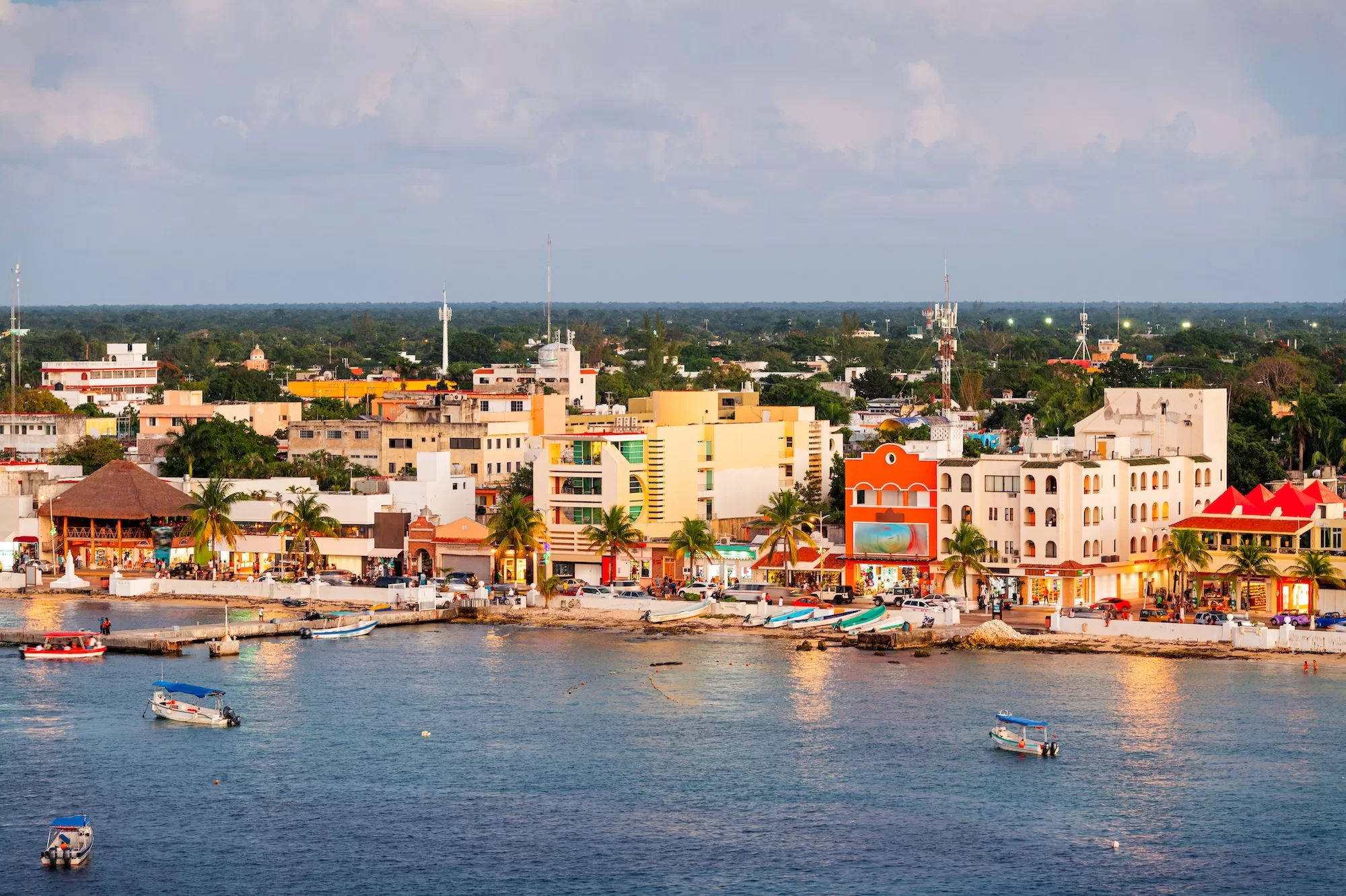 Cozumel, Mexico Coastal Town Skyline